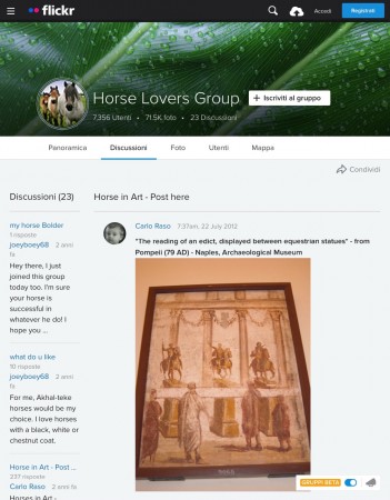 Catalogo d’arte sulla storia del cavallo